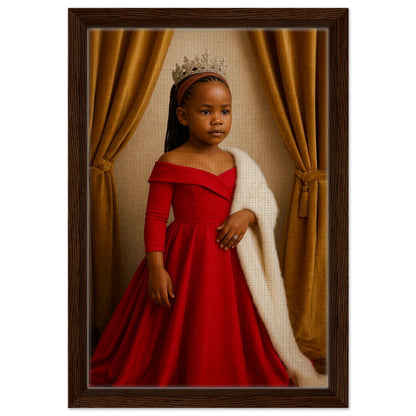 Personalized Royal Woman Portrait – Framed Canvas - Masterpiece Print