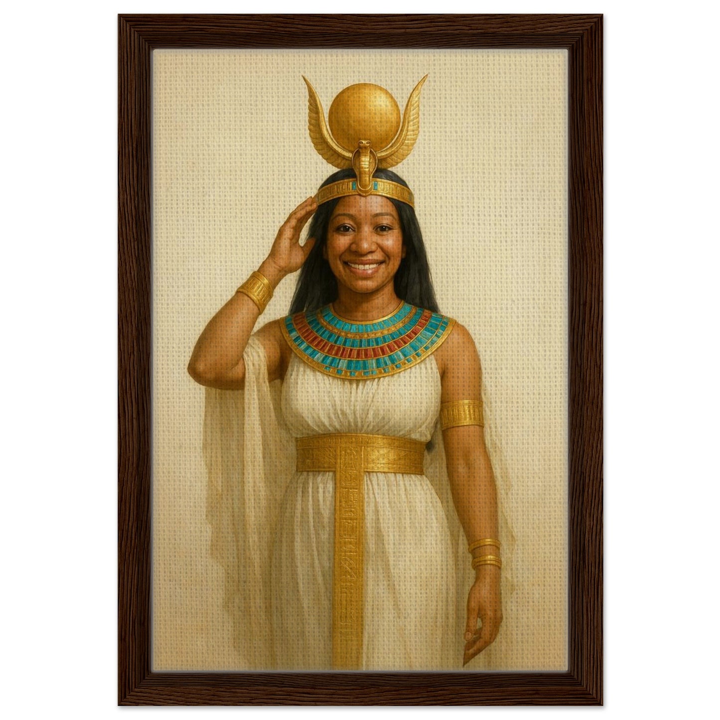 Personalized Royal Woman Portrait – Framed Canvas - Masterpiece Print