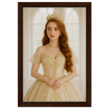 Personalized Royal Woman Portrait – Framed Canvas - Masterpiece Print