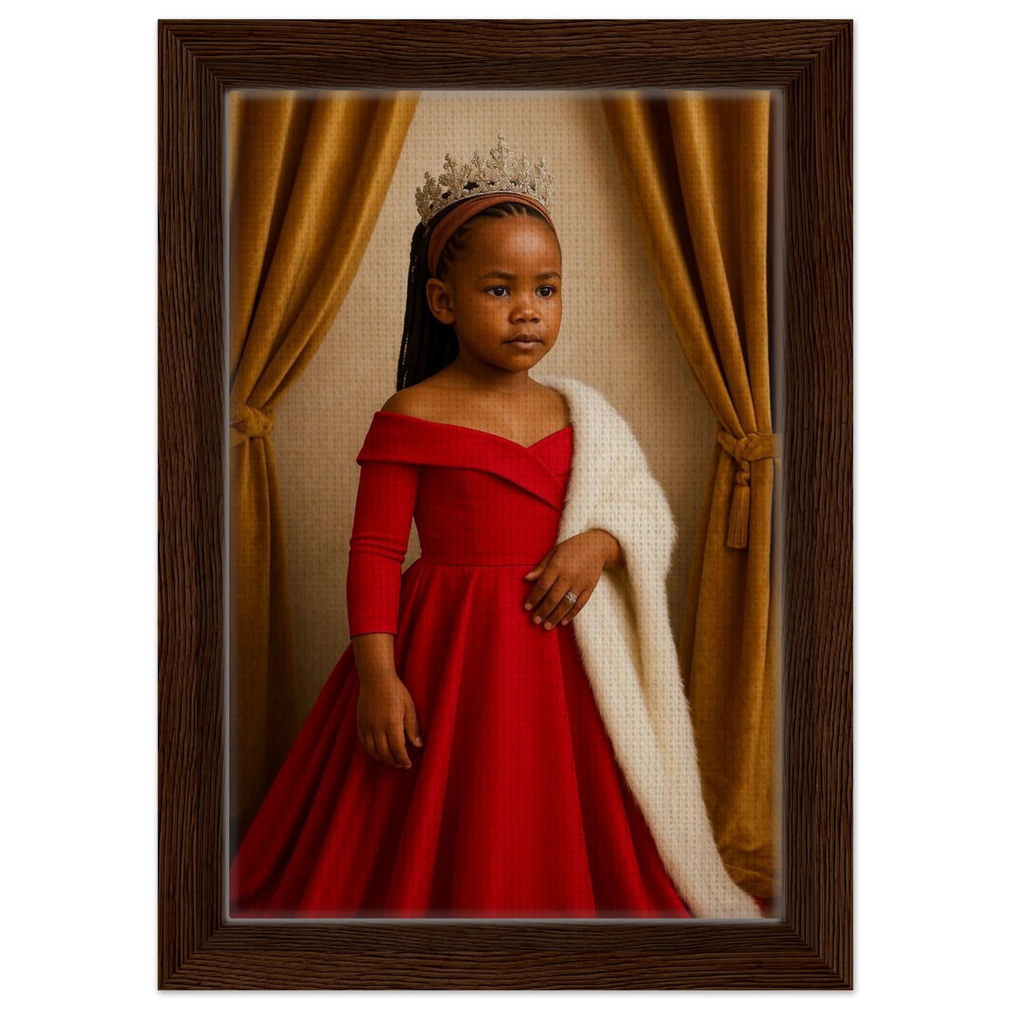 Personalized Royal Woman Portrait – Framed Canvas - Masterpiece Print