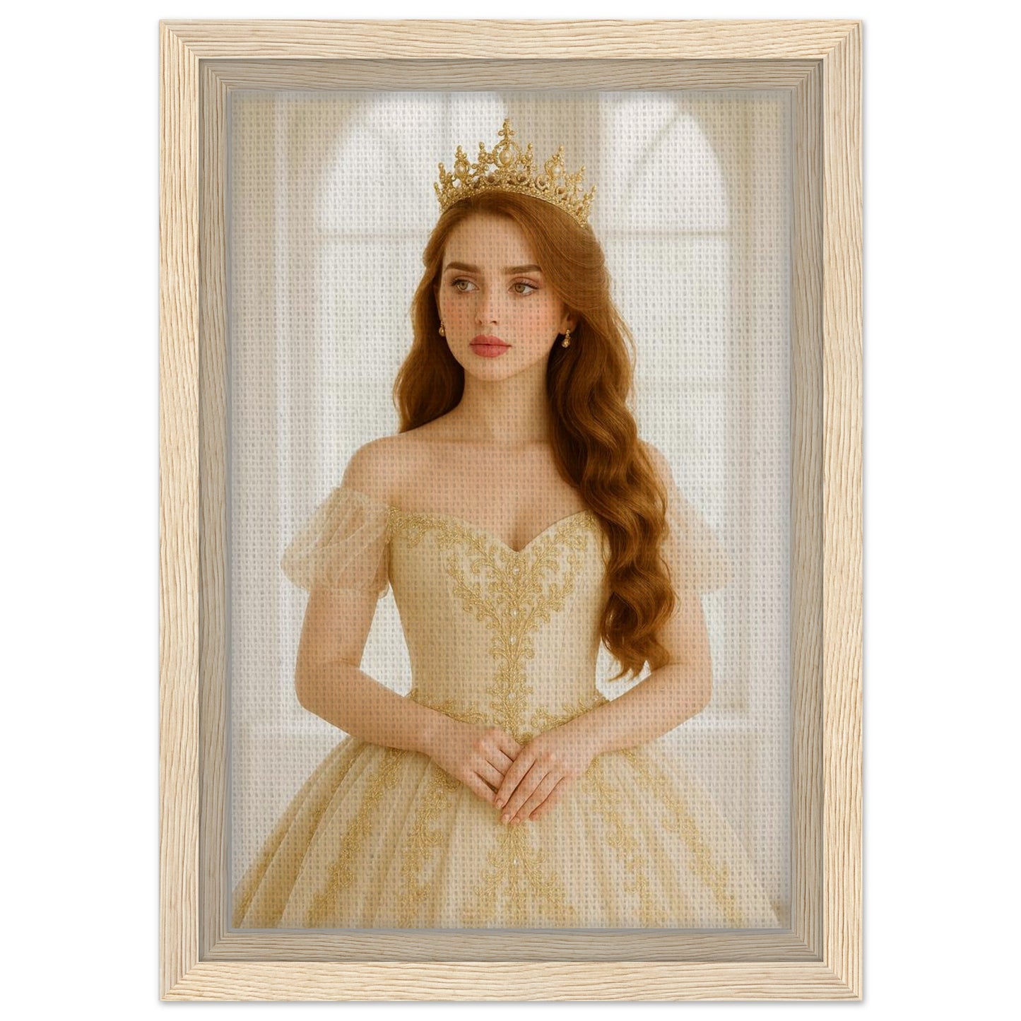 Personalized Royal Woman Portrait – Framed Canvas - Masterpiece Print