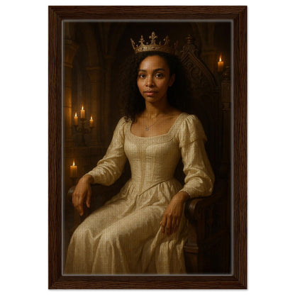Personalized Royal Woman Portrait – Framed Canvas - Masterpiece Print