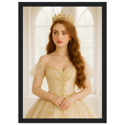 Personalized Royal Woman Portrait – Framed Print - Masterpiece Print