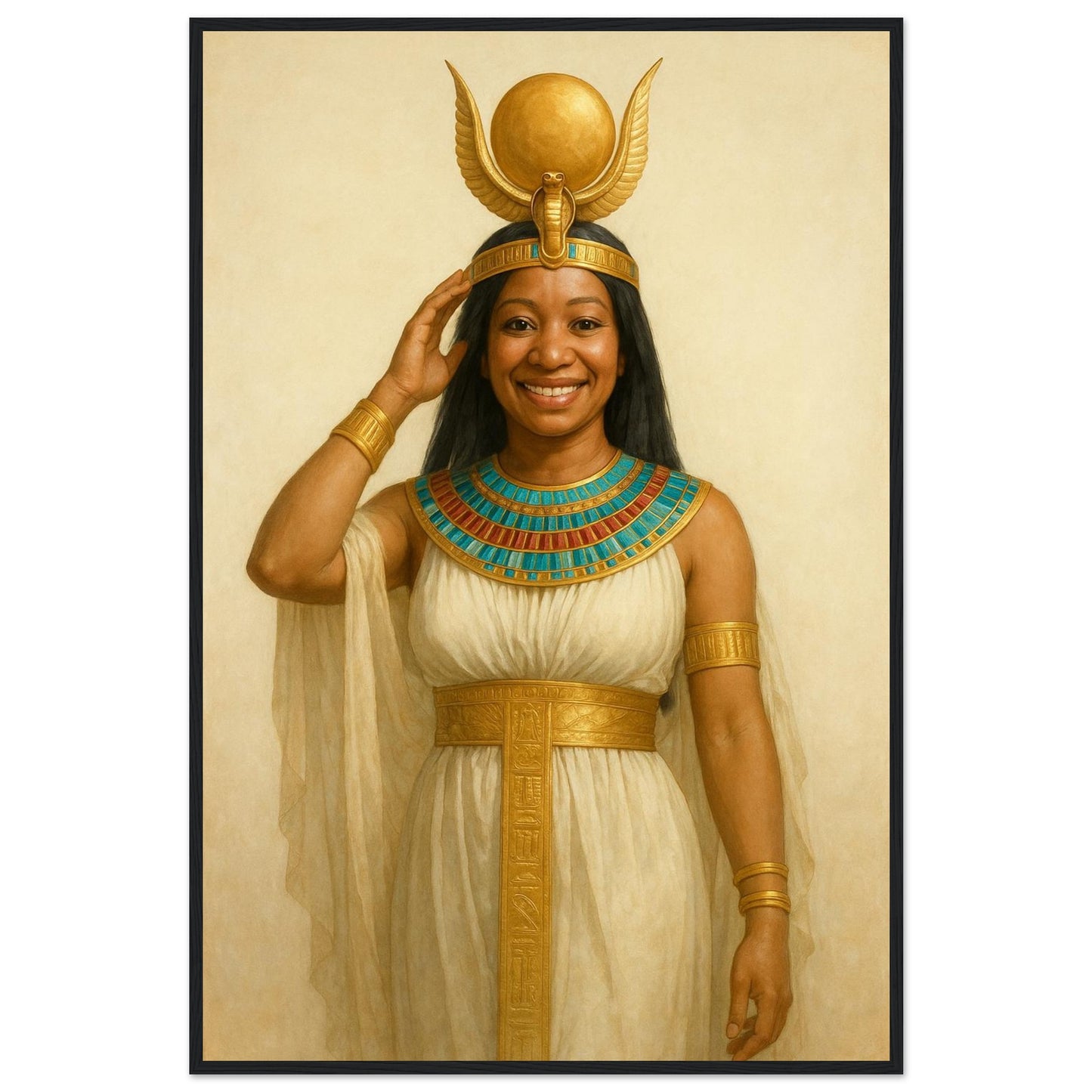 Personalized Royal Woman Portrait – Framed Print - Masterpiece Print