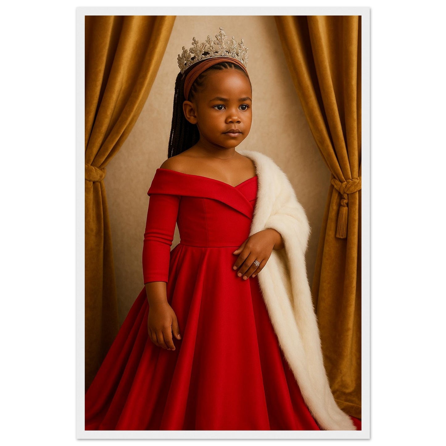 Personalized Royal Woman Portrait – Framed Print - Masterpiece Print