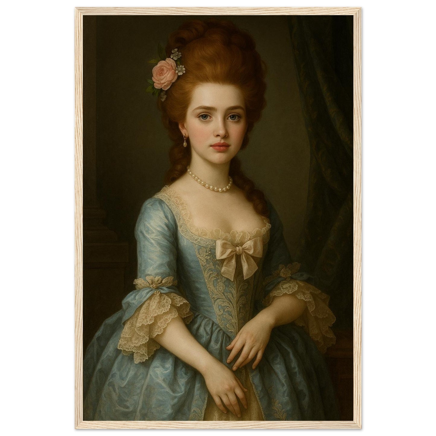 Personalized Royal Woman Portrait – Framed Print - Masterpiece Print