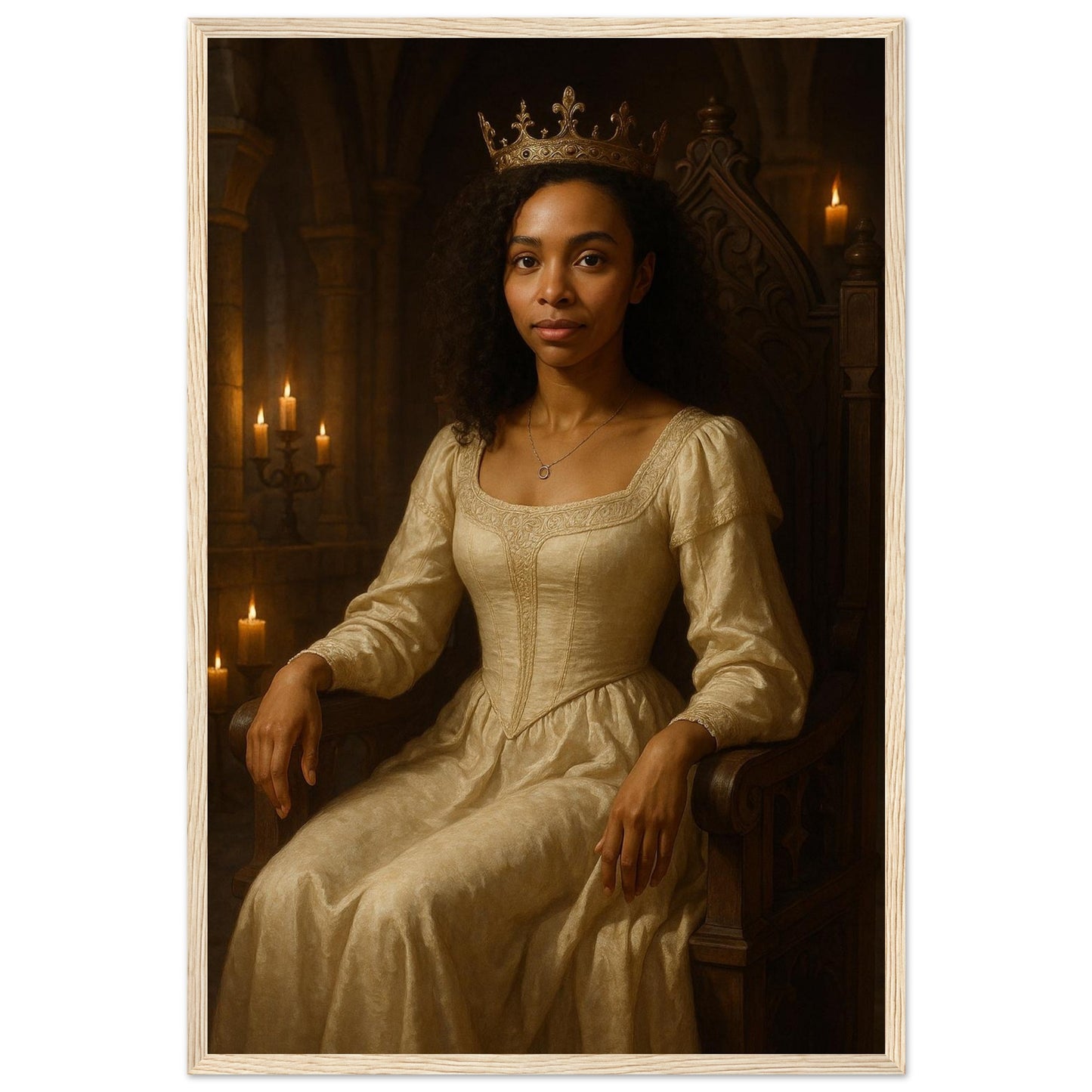 Personalized Royal Woman Portrait – Framed Print - Masterpiece Print