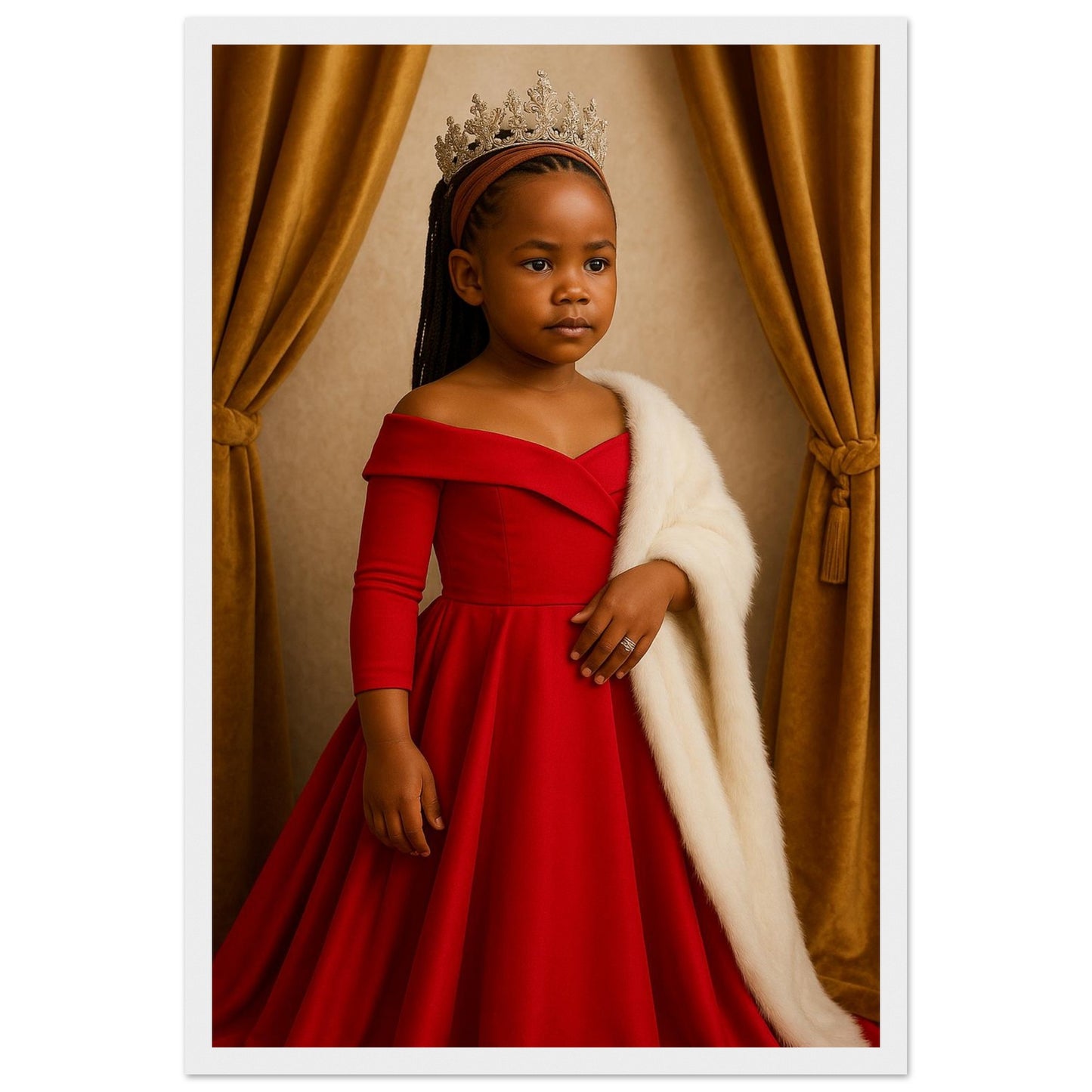 Personalized Royal Woman Portrait – Framed Print - Masterpiece Print