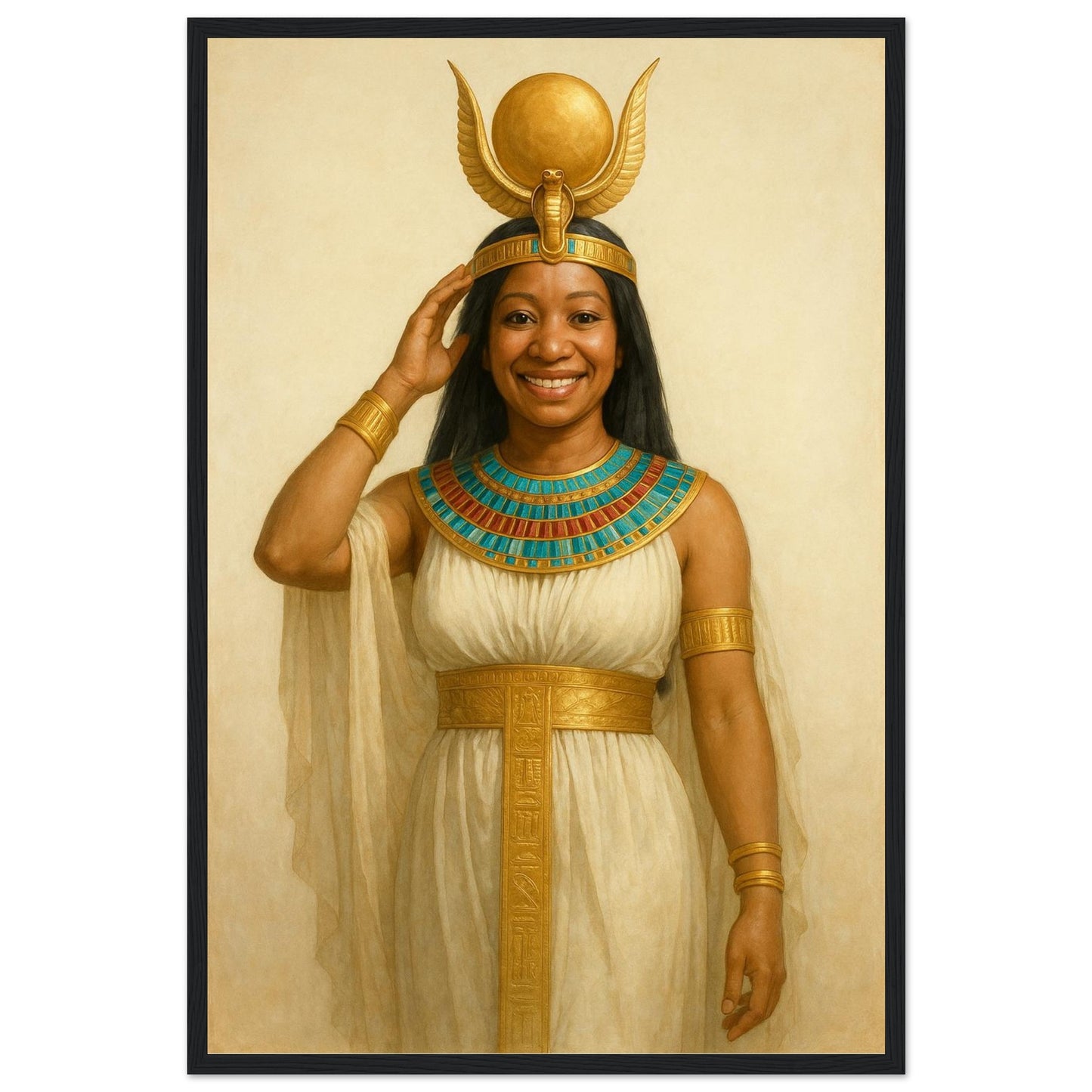 Personalized Royal Woman Portrait – Framed Print - Masterpiece Print