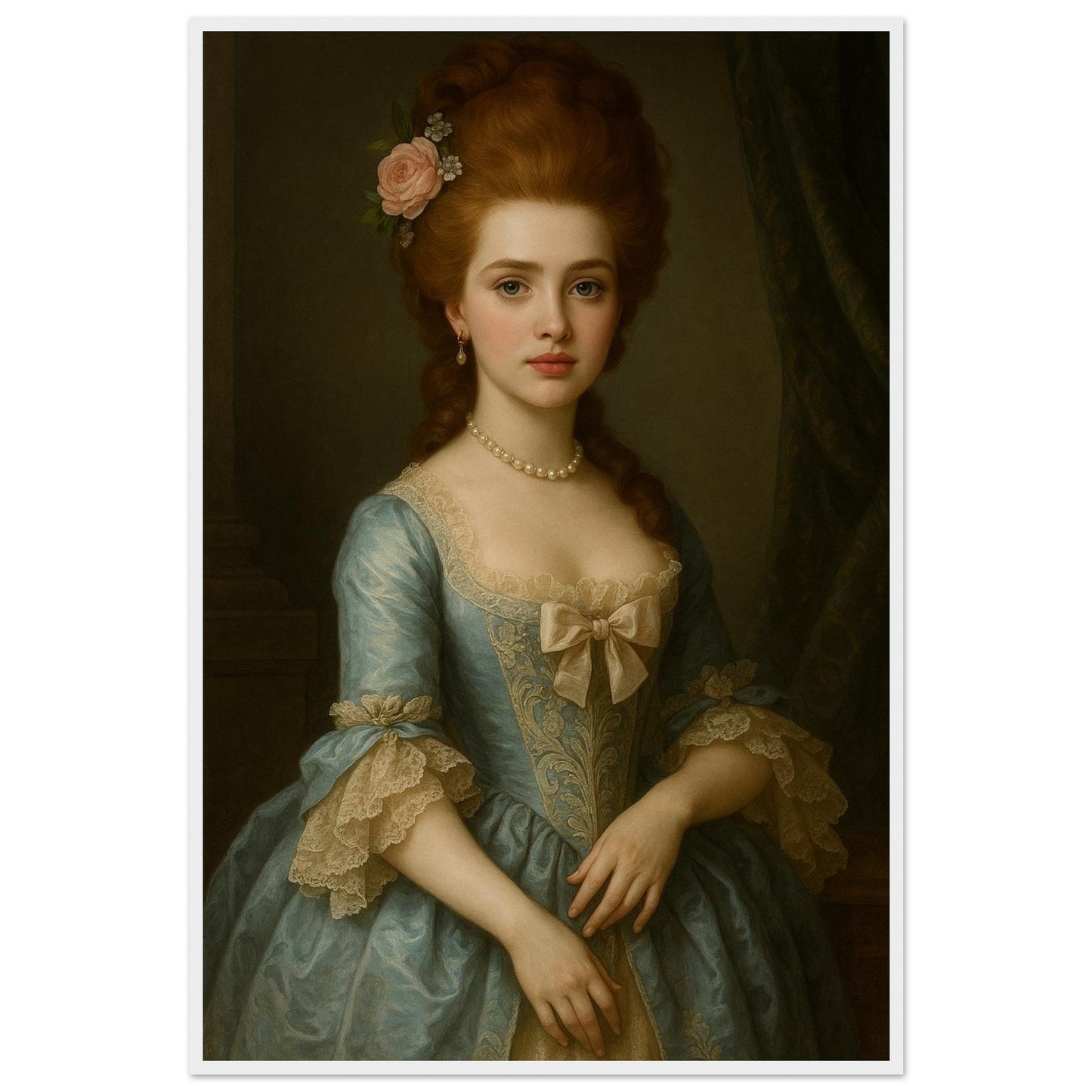 Personalized Royal Woman Portrait – Framed Print - Masterpiece Print