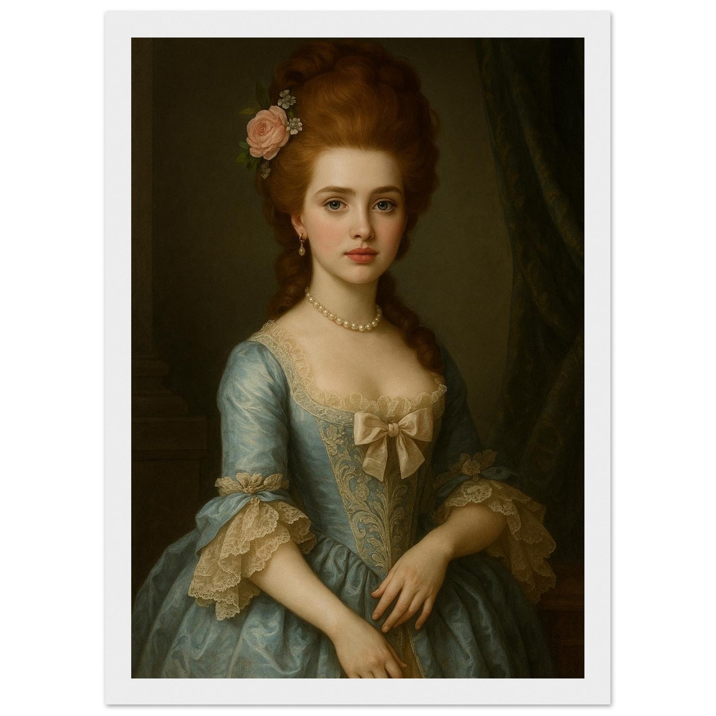 Personalized Royal Woman Portrait – Framed Print - Masterpiece Print
