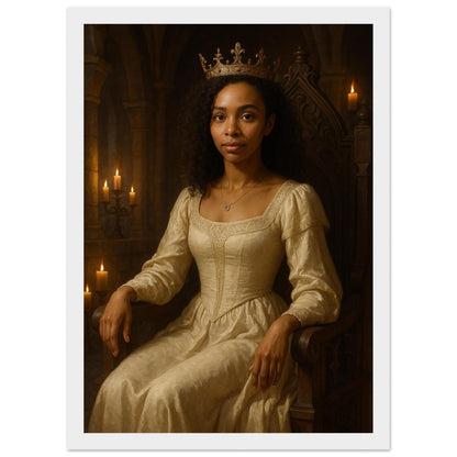 Personalized Royal Woman Portrait – Framed Print - Masterpiece Print