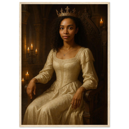 Personalized Royal Woman Portrait – Framed Print - Masterpiece Print