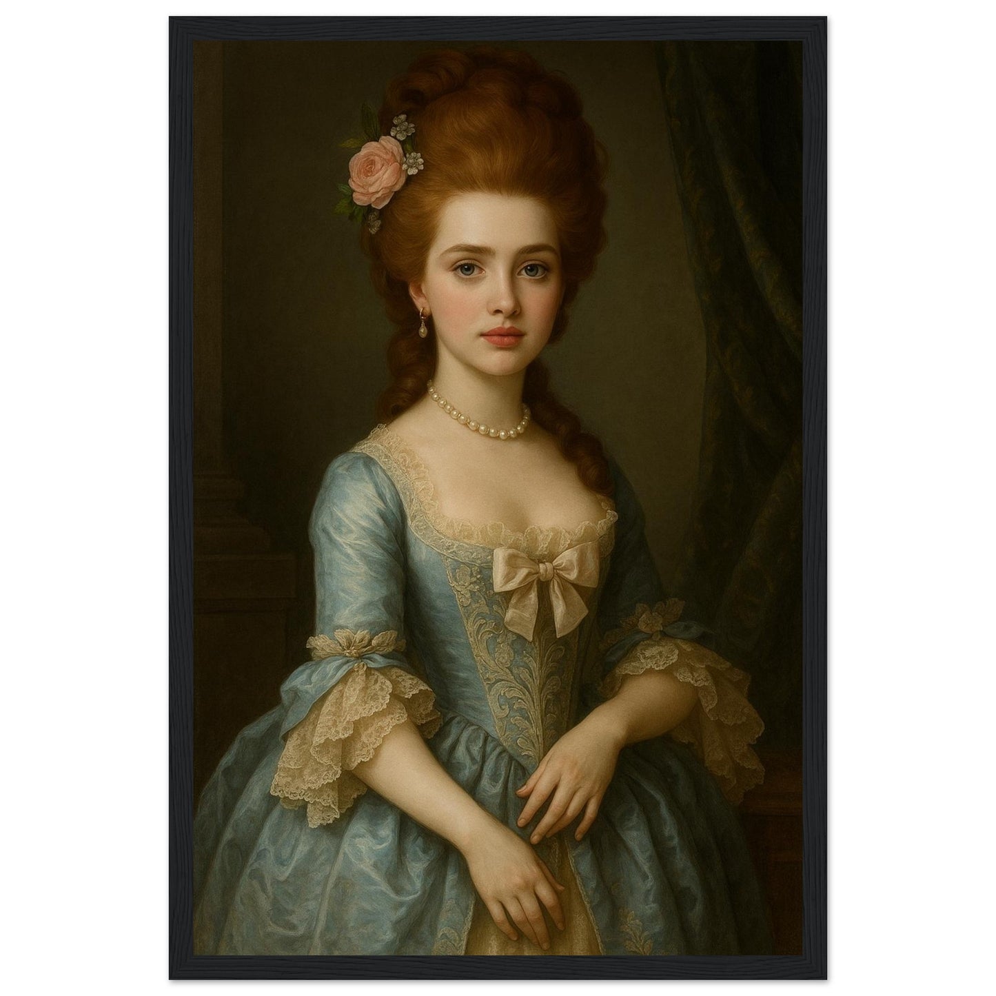 Personalized Royal Woman Portrait – Framed Print - Masterpiece Print