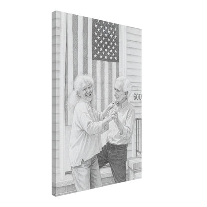 Personalized Sketch Portrait – Canvas - Masterpiece Print