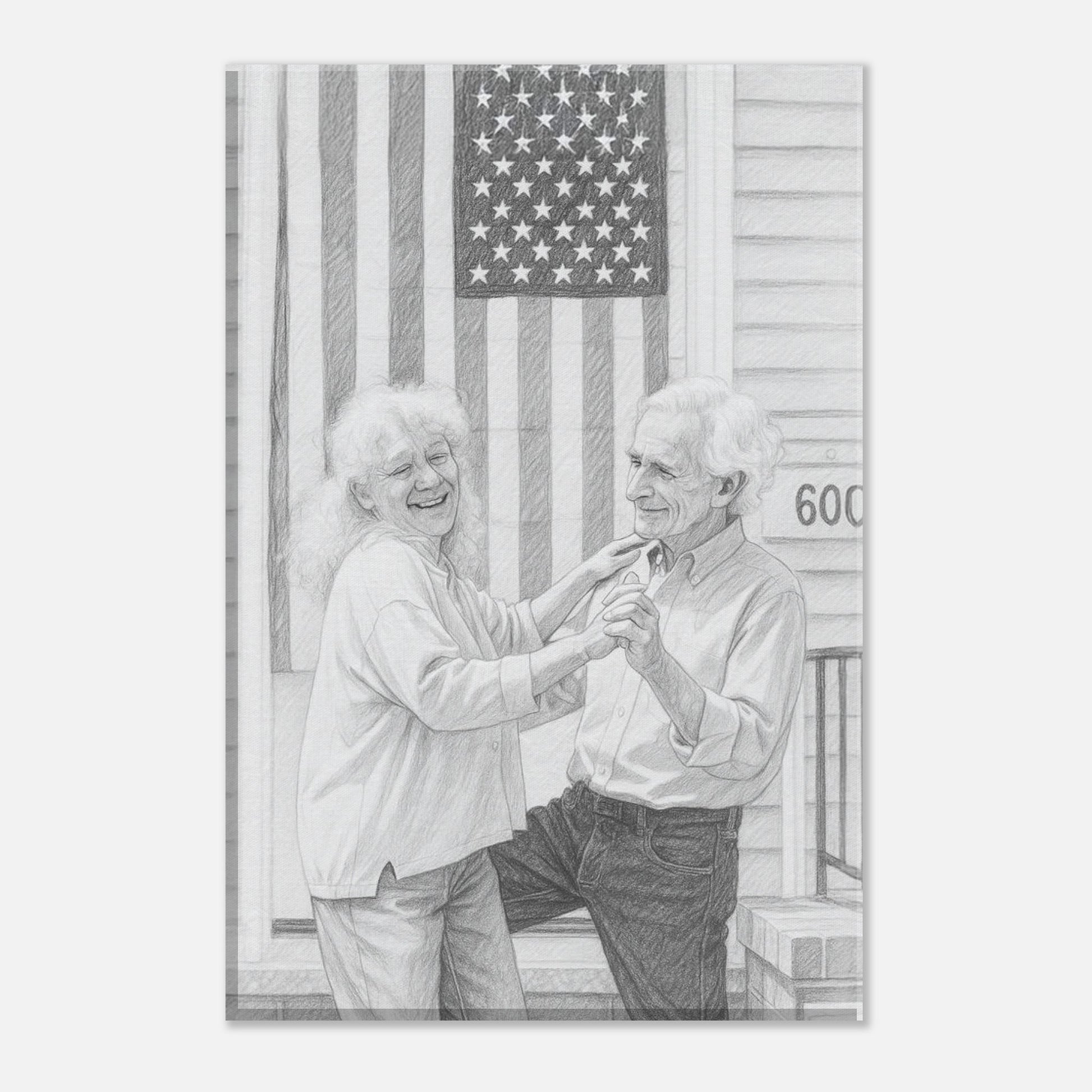 Personalized Sketch Portrait – Canvas - Masterpiece Print