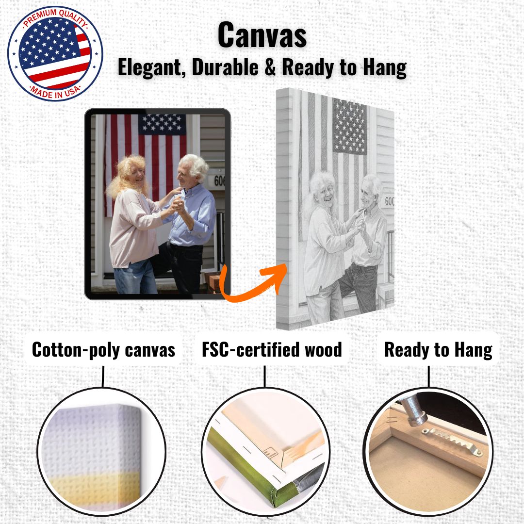 Personalized Sketch Portrait – Canvas - Masterpiece Print