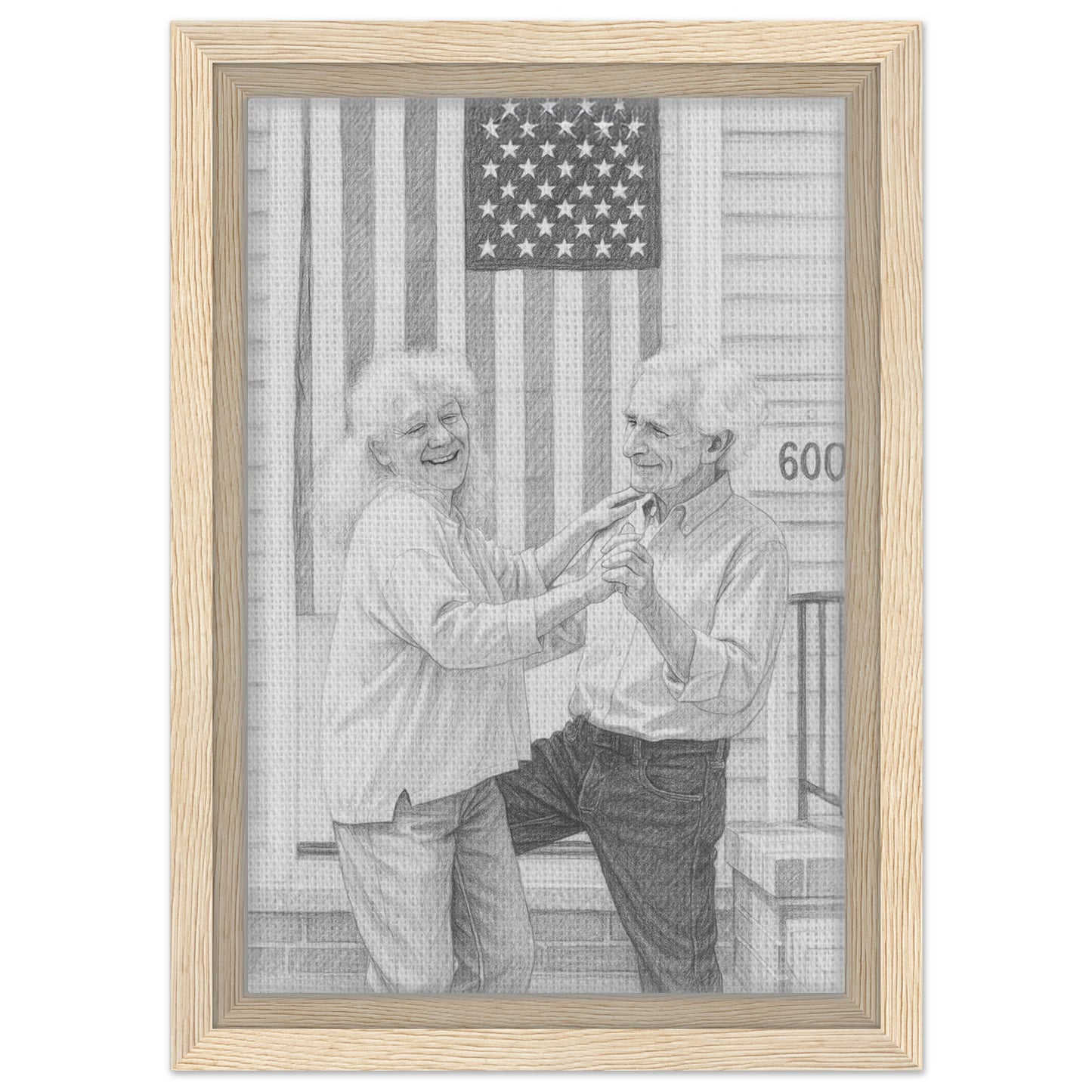 Personalized Sketch Portrait – Framed Canvas - Masterpiece Print