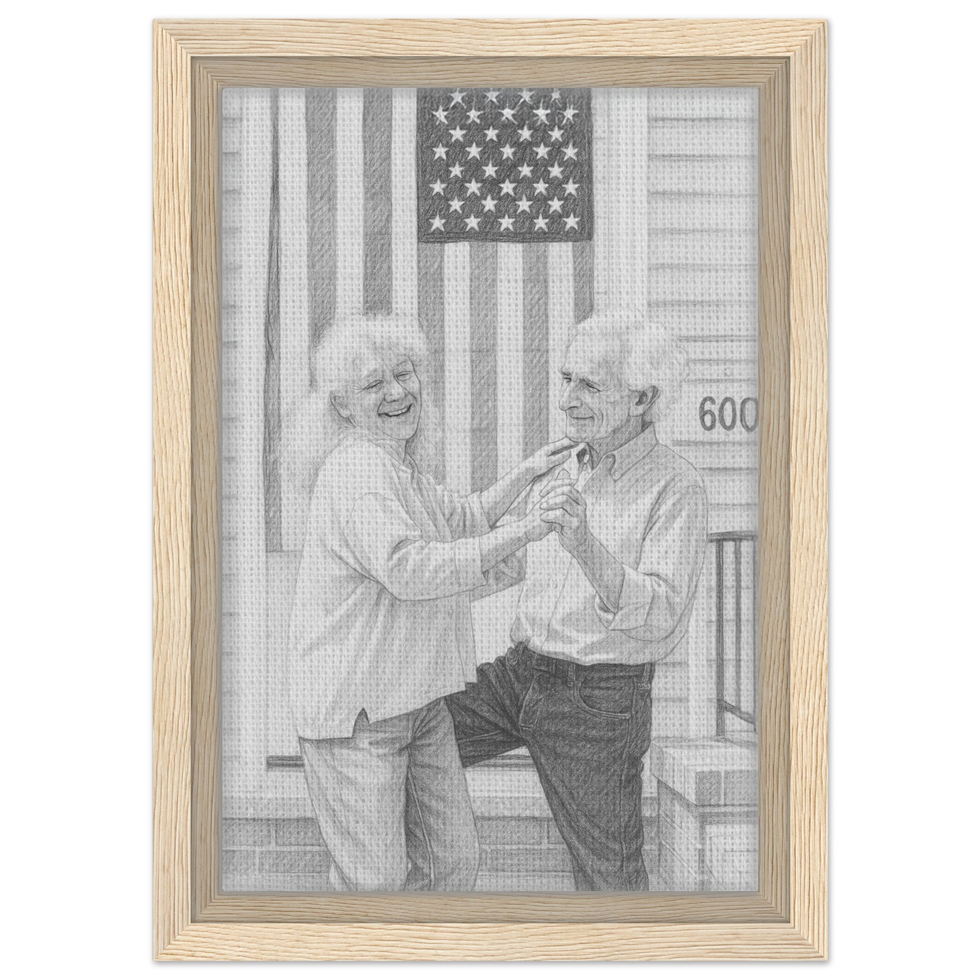 Personalized Sketch Portrait – Framed Canvas - Masterpiece Print