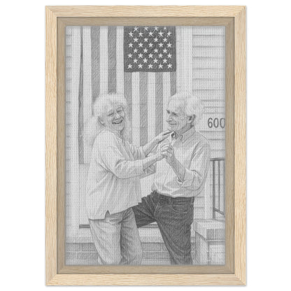 Personalized Sketch Portrait – Framed Canvas - Masterpiece Print