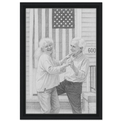 Personalized Sketch Portrait – Framed Canvas - Masterpiece Print
