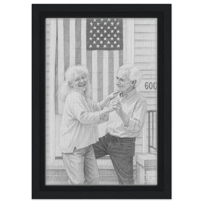 Personalized Sketch Portrait – Framed Canvas - Masterpiece Print