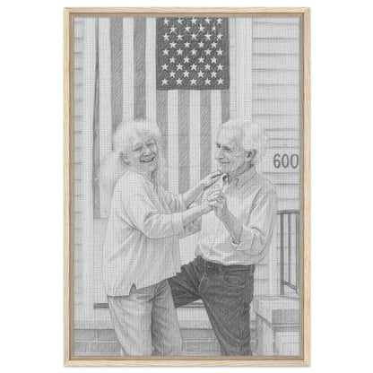 Personalized Sketch Portrait – Framed Canvas - Masterpiece Print