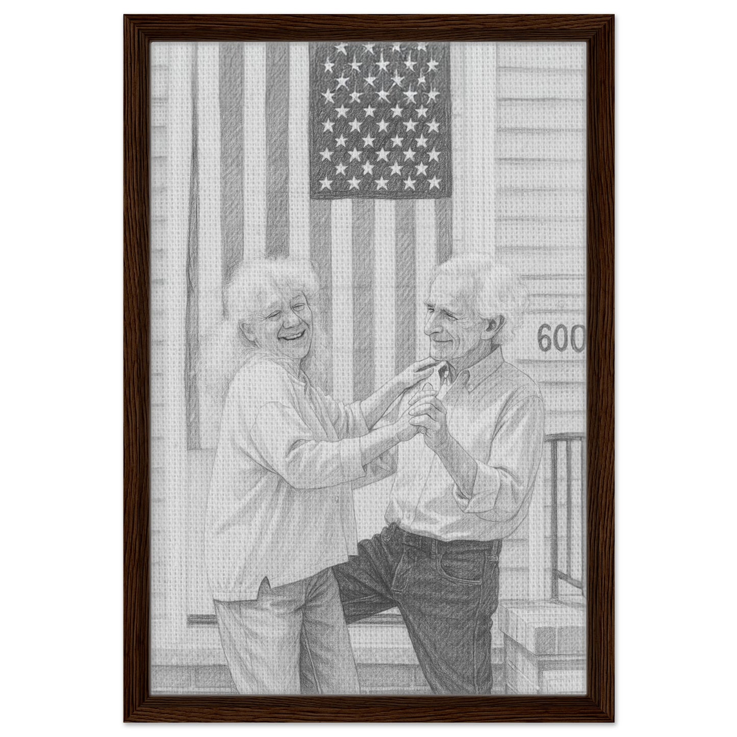 Personalized Sketch Portrait – Framed Canvas - Masterpiece Print