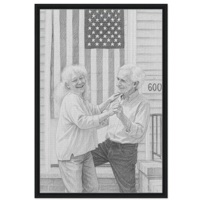 Personalized Sketch Portrait – Framed Canvas - Masterpiece Print