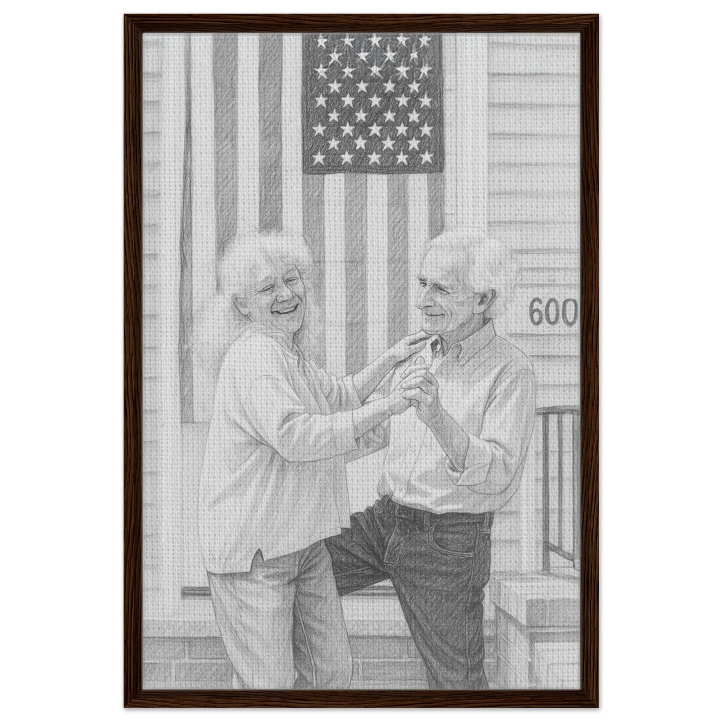 Personalized Sketch Portrait – Framed Canvas - Masterpiece Print