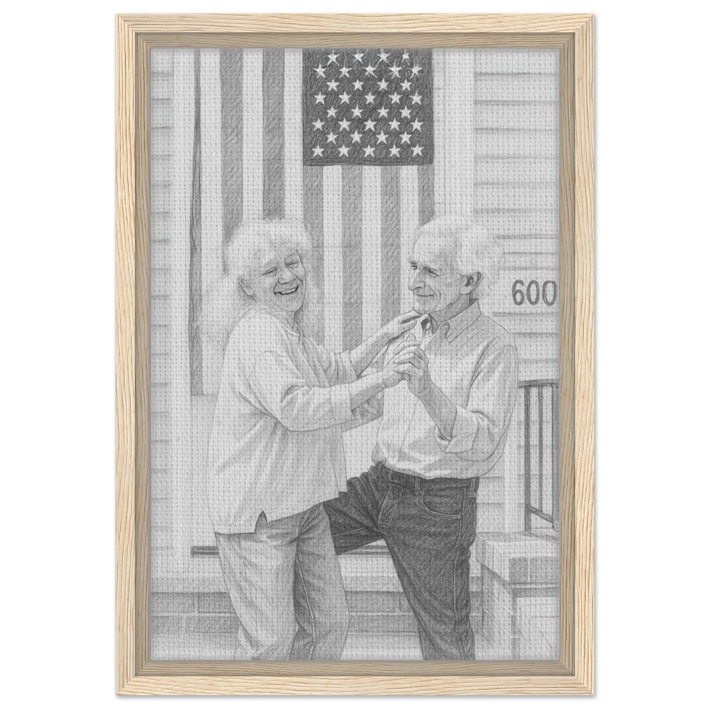 Personalized Sketch Portrait – Framed Canvas - Masterpiece Print