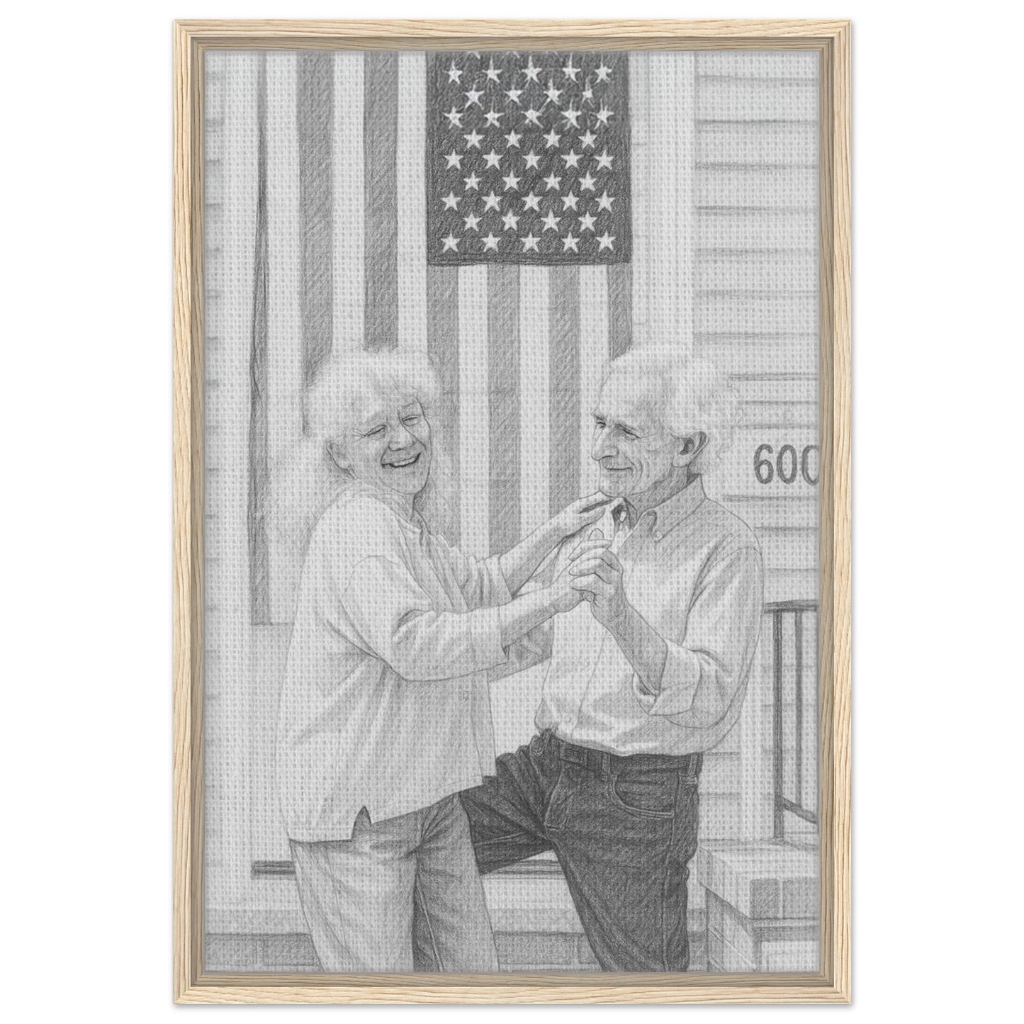 Personalized Sketch Portrait – Framed Canvas - Masterpiece Print