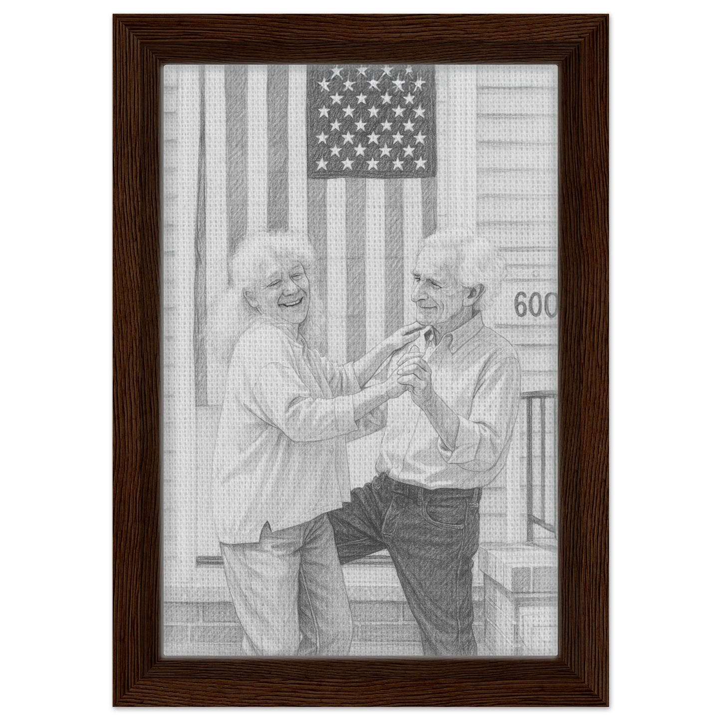 Personalized Sketch Portrait – Framed Canvas - Masterpiece Print