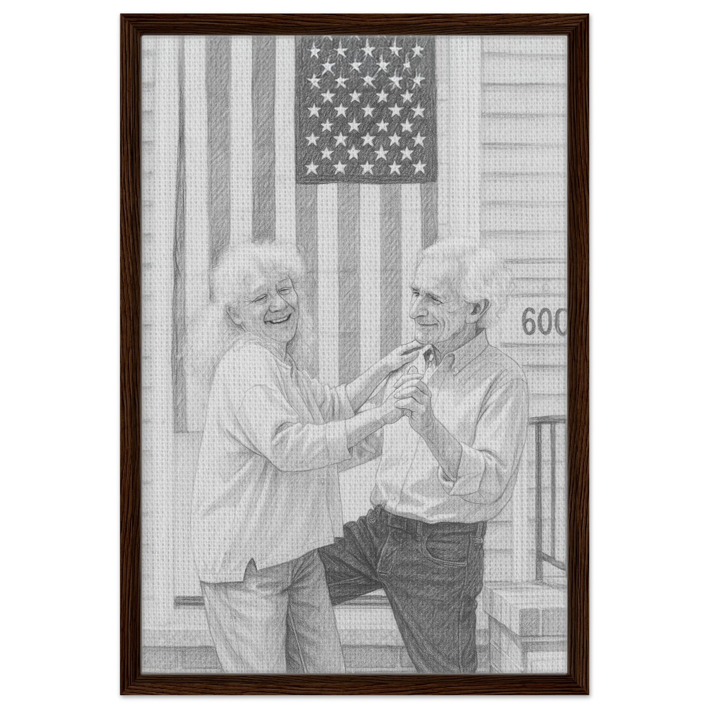 Personalized Sketch Portrait – Framed Canvas - Masterpiece Print