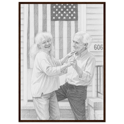 Personalized Sketch Portrait – Framed Print - Masterpiece Print
