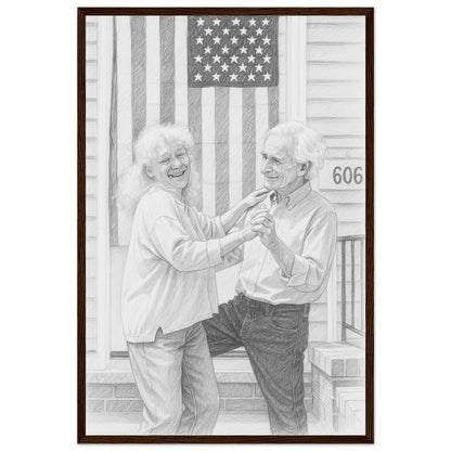 Personalized Sketch Portrait – Framed Print - Masterpiece Print