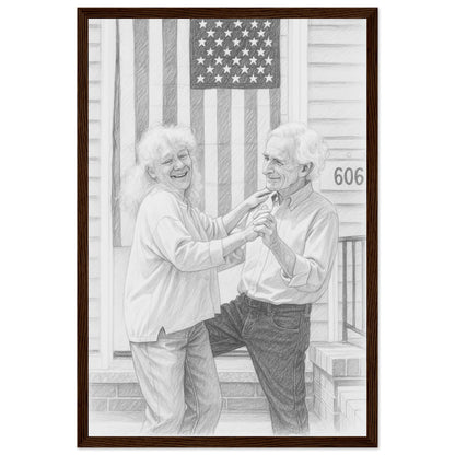 Personalized Sketch Portrait – Framed Print - Masterpiece Print