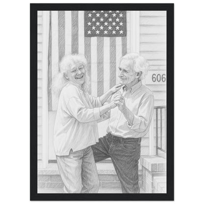 Personalized Sketch Portrait – Framed Print - Masterpiece Print