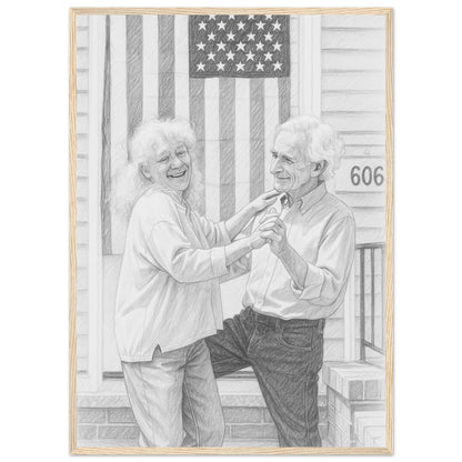 Personalized Sketch Portrait – Framed Print - Masterpiece Print