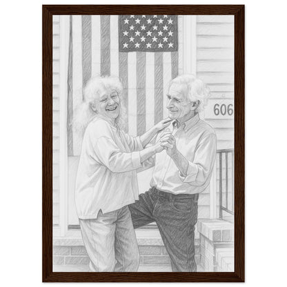 Personalized Sketch Portrait – Framed Print - Masterpiece Print