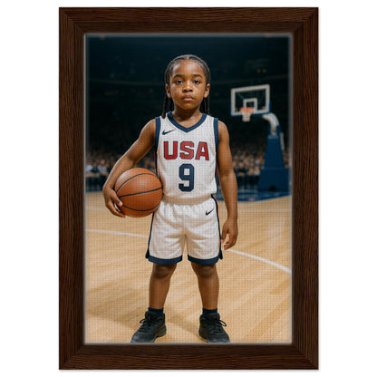 Personalized Sports Portrait – Framed Canvas - Masterpiece Print