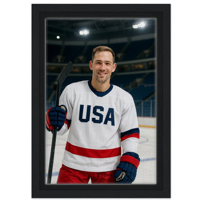 Personalized Sports Portrait – Framed Canvas - Masterpiece Print