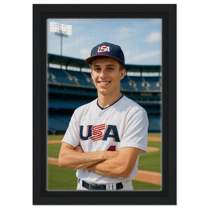 Personalized Sports Portrait – Framed Canvas - Masterpiece Print