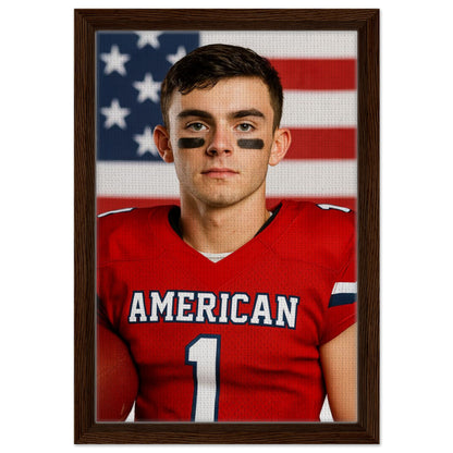 Personalized Sports Portrait – Framed Canvas - Masterpiece Print