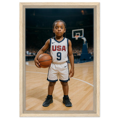 Personalized Sports Portrait – Framed Canvas - Masterpiece Print