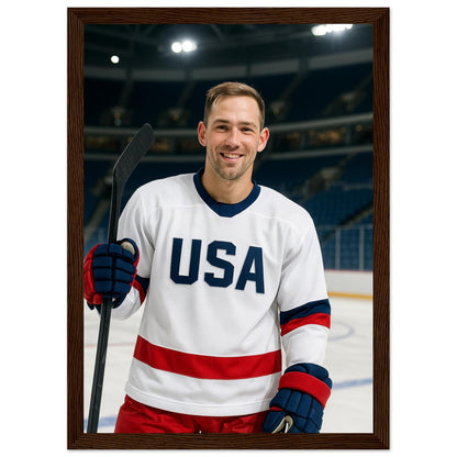 Personalized Sports Portrait – Framed Print - Masterpiece Print