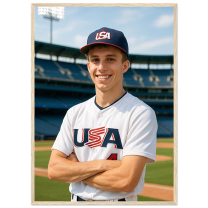 Personalized Sports Portrait – Framed Print - Masterpiece Print