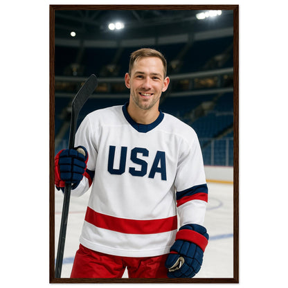 Personalized Sports Portrait – Framed Print - Masterpiece Print