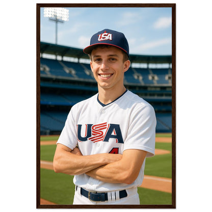 Personalized Sports Portrait – Framed Print - Masterpiece Print