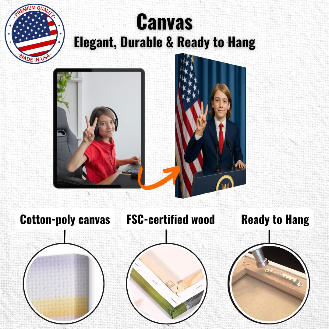 Personalized U.S. President Portrait – Canvas - Masterpiece Print